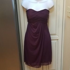 Dark Purple David's Bridal Strapless Dress